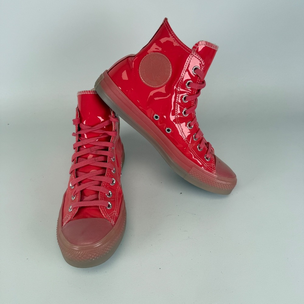 Converse Chuck Taylor AllStar Patent Leather High Top Sneaker Strawberry Jam SZ9